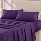 Hotel Soft Bed Sheet Set- Bedding Sheets & Pillowcases Breathable Bedding Wrinkle, Fade, Stain Resistant-Deep Pocket Flat Fitted Bed Sheet Set