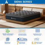 Audreamy Siena Mattress – 35cm Euro Top Bamboo Charcoal Fabric 7-Zone Pocket Spring Medium All Sizes