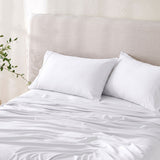 3 Piece Hotel Bamboo Cooling Sheet Set -Ultra Soft 2000TC Breathable Bed Sheets Set with 37 Centimetre Deep Pocket-Cooling Sheets for Hot Sleepers(White,King Single) (Copy)