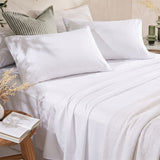 3 Piece Hotel Bamboo Cooling Sheet Set -Ultra Soft 2000TC Breathable Bed Sheets Set with 37 Centimetre Deep Pocket-Cooling Sheets for Hot Sleepers(White,King Single) (Copy)