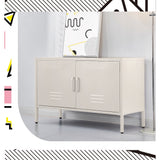 ArtissIn Buffet Sideboard Locker Metal Storage Cabinet - BASE White