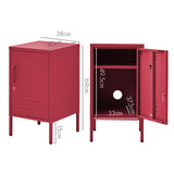 ArtissIn Metal Locker Storage Shelf Filing Cabinet Cupboard Bedside Table Pink