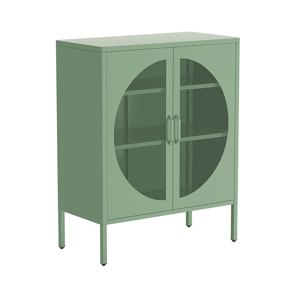 ArtissIn Buffet Sideboard Metal Locker Display Cabinet Storage Shelves Green