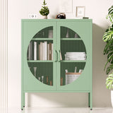 ArtissIn Buffet Sideboard Metal Locker Display Cabinet Storage Shelves Green