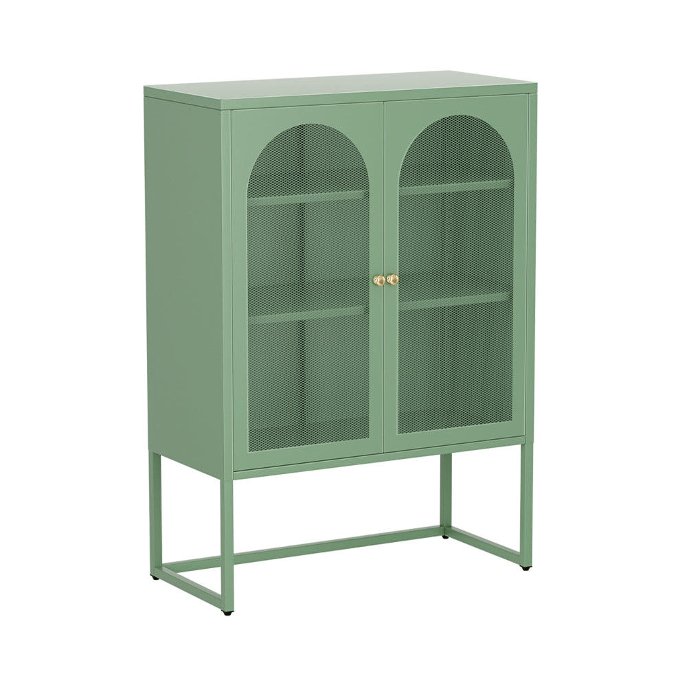 ArtissIn Buffet Sideboard Metal Locker Display Shelves Storage Cabinet Green