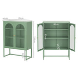 ArtissIn Buffet Sideboard Metal Locker Display Shelves Storage Cabinet Green