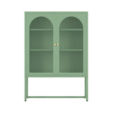 ArtissIn Buffet Sideboard Metal Locker Display Shelves Storage Cabinet Green