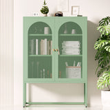 ArtissIn Buffet Sideboard Metal Locker Display Shelves Storage Cabinet Green