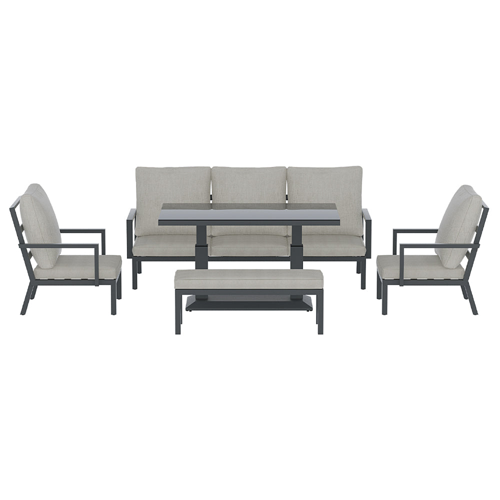 Gardeon Outdoor Sofa 7-Seater Lounge Set Garden Patio Aluminium Bench w/Cushions