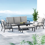 Gardeon Outdoor Sofa 7-Seater Lounge Set Garden Patio Aluminium Bench w/Cushions