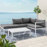 Gardeon 4-Seater Aluminium Outdoor Sofa Set Lounge Setting Table Chair Furniture