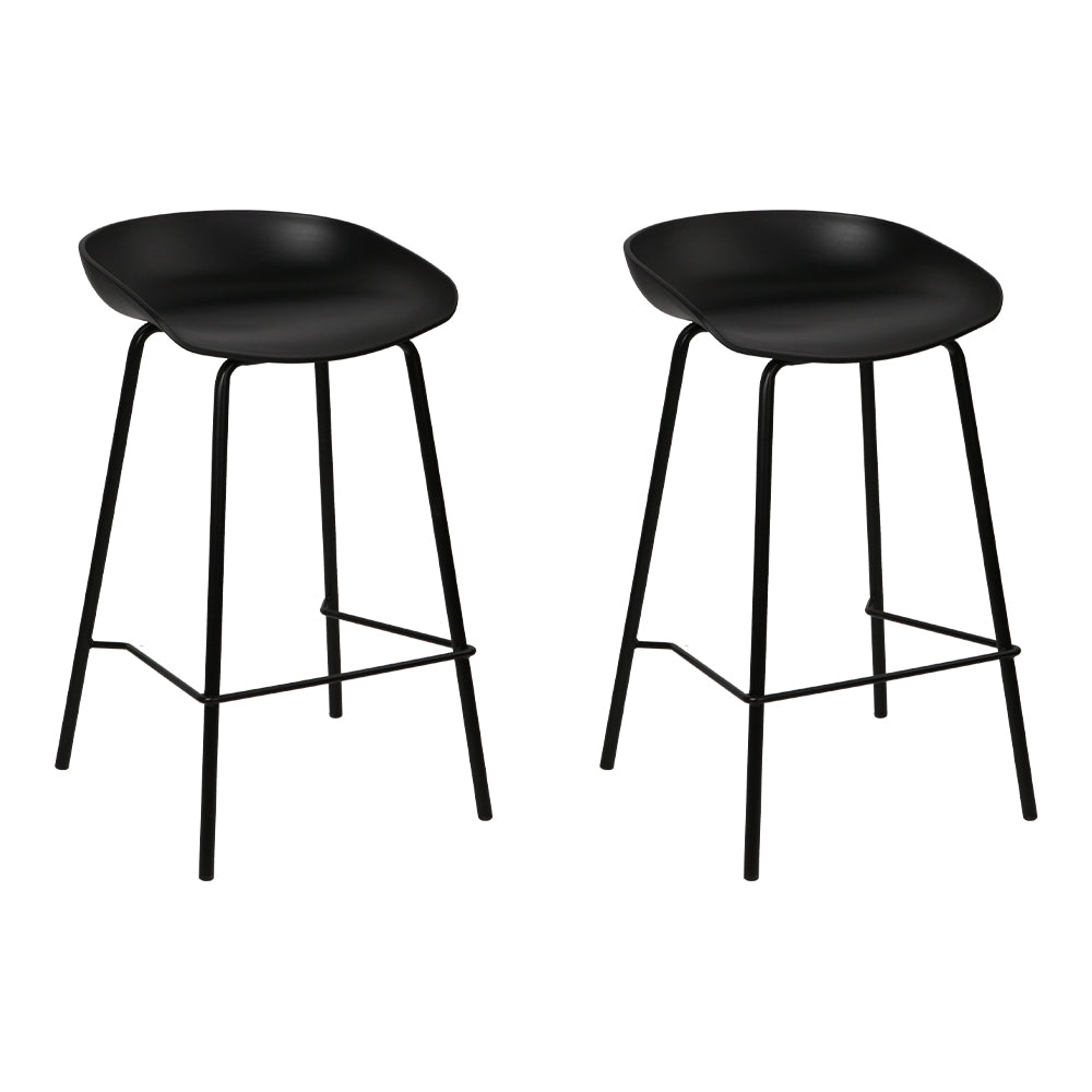 Artiss Set of 2 Metal Bar Stools - Black