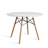 Artiss Dining Table 4 Seater Round Replica DSW Eiffel Kitchen Timber White