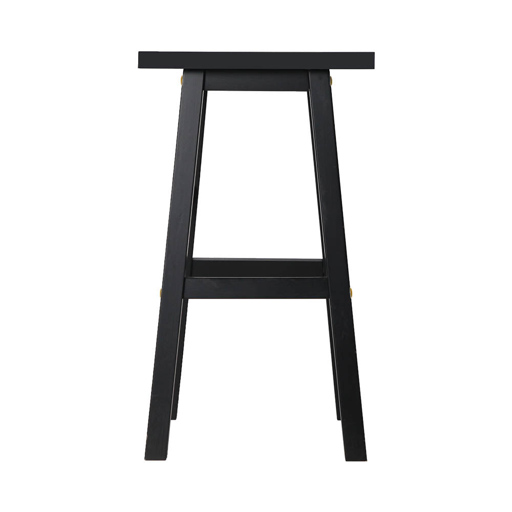 Artiss Set of 2 Beech Wood Bar Stools - Black