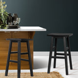 Artiss Set of 2 Beech Wood Bar Stools - Black