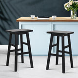 Artiss Set of 2 Beech Wood Bar Stools - Black