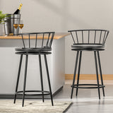 Artiss Bar Stools Kitchen Stools Wooden Dining Chair Swivel Metal Chairs x2