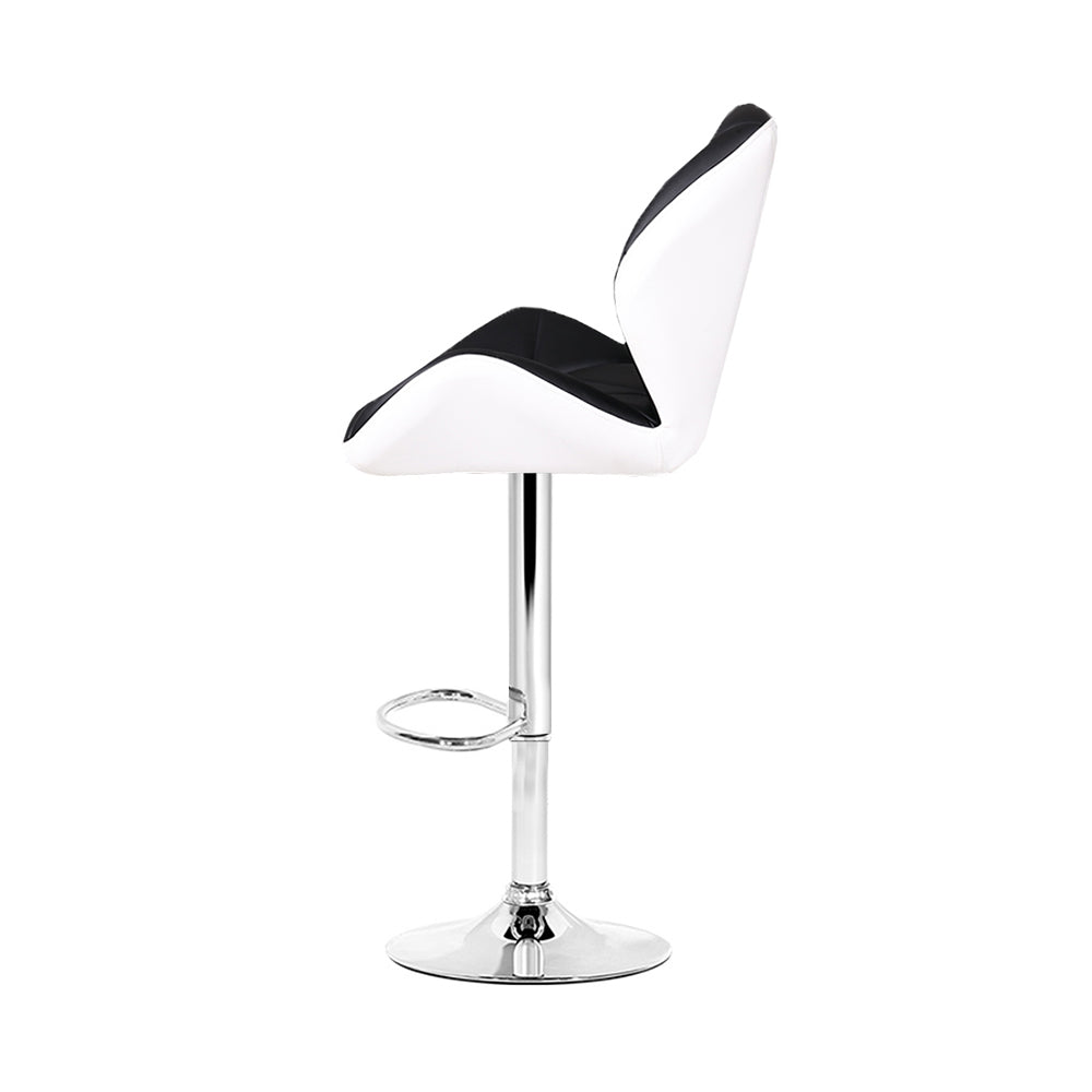 Artiss Set of 2 Kitchen Bar Stools - White, Black and Chrome