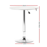 Artiss Bar Table Kitchen Tables Swivel Round Metal White