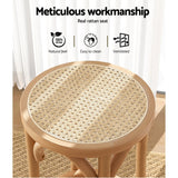 Artiss X2 Bar Stools Wooden Stool Counter Chair Kitchen Barstools Rattan Seat