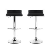 Artiss Set of 2 PU Leather Wave Style Bar Stools - Black