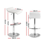 Artiss Set of 2 PU Leather Wave Style Bar Stools - White