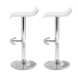 Artiss Set of 2 PU Leather Wave Style Bar Stools - White