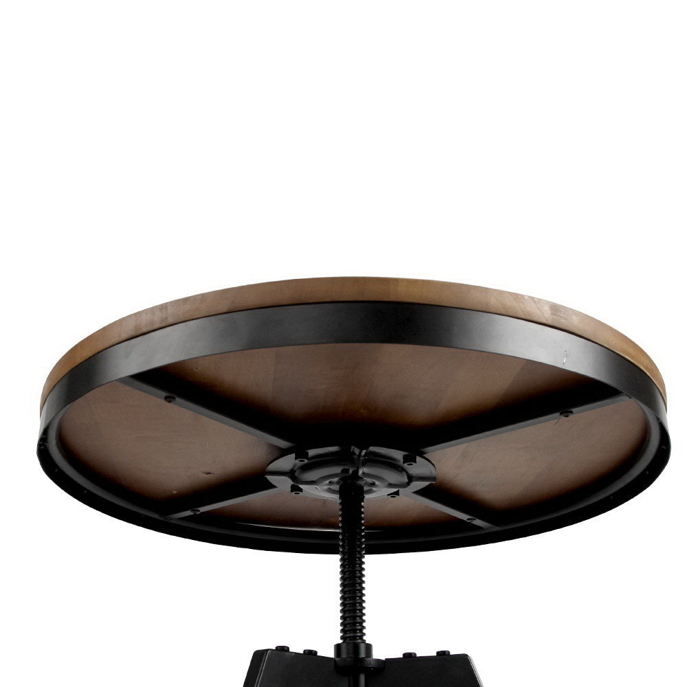 Artiss Elm Wood Round Dining Table - Dark Brown