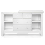 Keezi Baby Change Table Tall boy Drawers Dresser Chest Storage Cabinet White