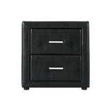 Artiss PVC Leather Bedside Table - Black