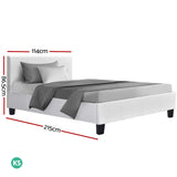 Artiss Neo Bed Frame PU Leather - White King Single