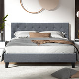 Artiss Vanke Bed Frame Fabric- Grey Queen