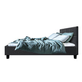 Artiss Tino Bed Frame Double Size Charcoal Fabric