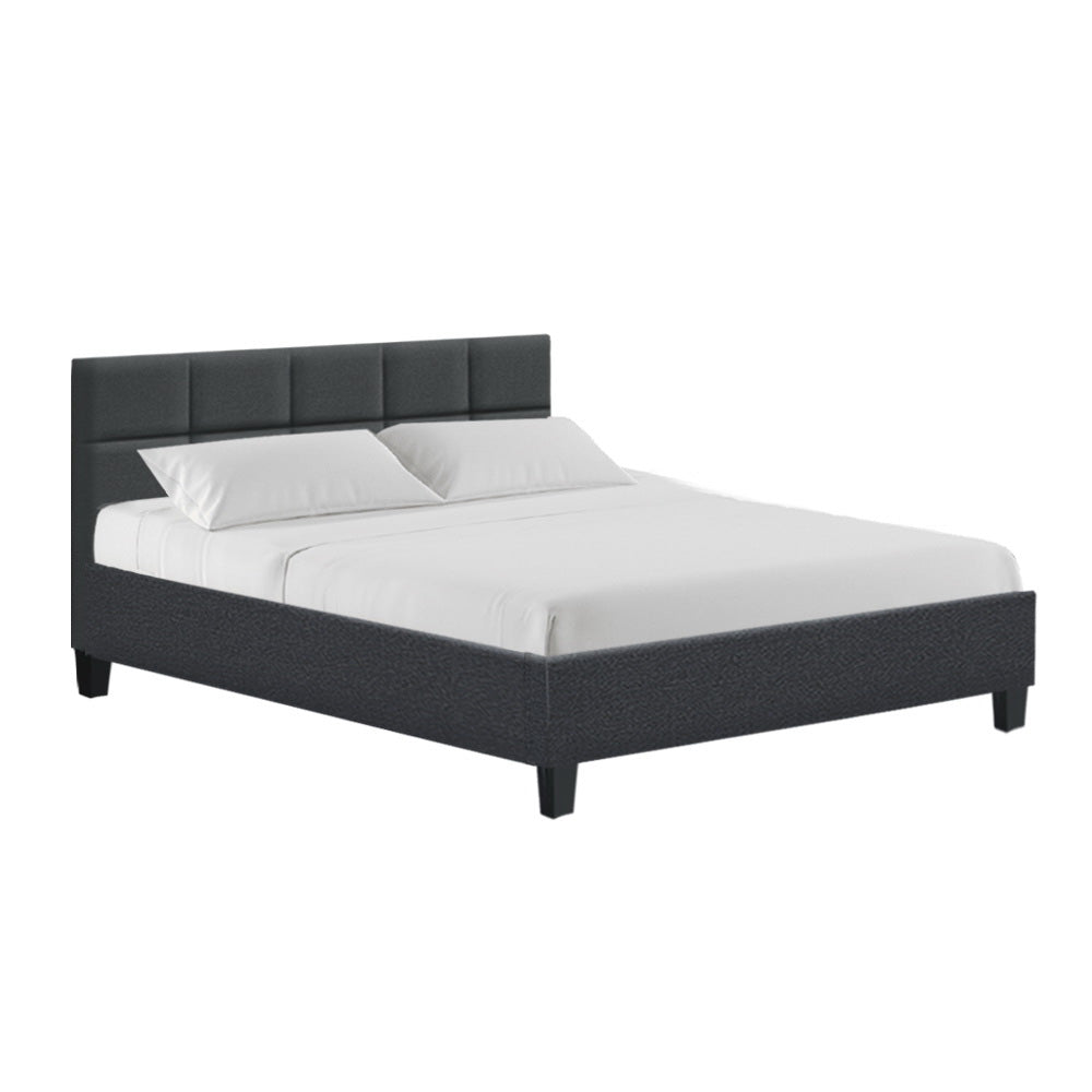 Artiss Tino Bed Frame Queen Size Charcoal Fabric