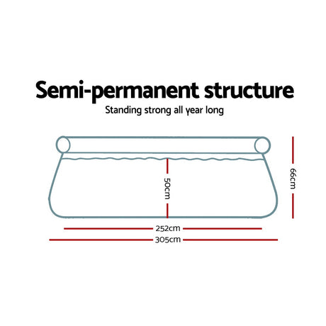 Bestway Swimming Pool 305x66cm Above Ground Round Inflatable Pools w/ Filter Pump 3200L