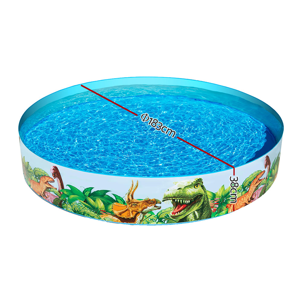 Bestway Kids Pool 183x38cm Round Above Ground Rigid Swimming Pools Dinosaur 946L