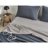 Cosy Club Cotton Bed Sheets Set Navy Grey Cover Double