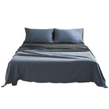 Cosy Club Cotton Bed Sheets Set Navy Grey Cover Single