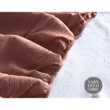 Cosy Club Cotton Bed Sheets Set Red Beige Cover Single