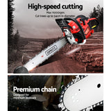 Giantz Petrol Chainsaw Chain Saw E-Start Commercial 45cc 16'' Top Handle Tree