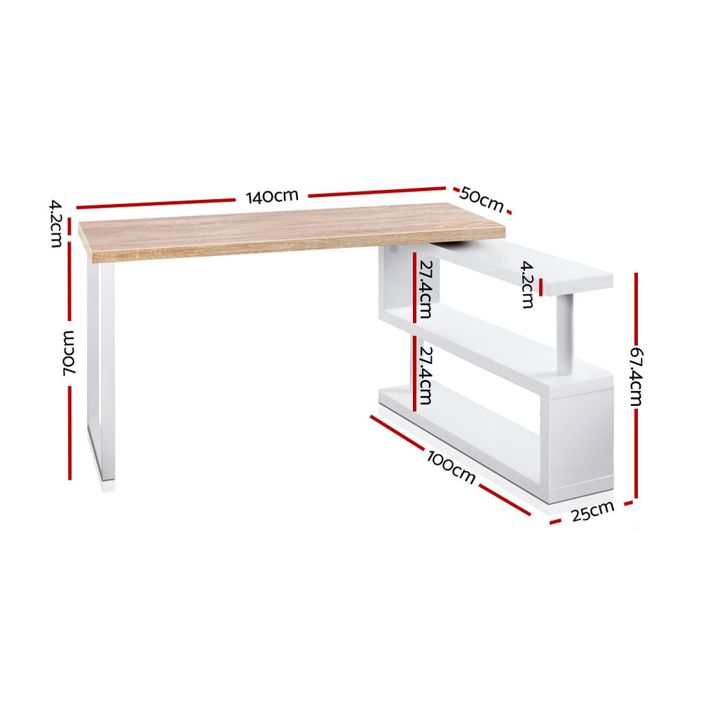 Artiss Computer Desk Bookshelf 140CM