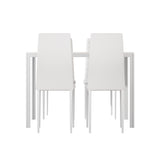 Artiss Dining Chairs and Table Dining Set 4 Chair Set Of 5 Wooden Top White