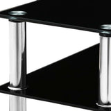 Artiss Console Table Tempered Glass Black