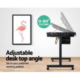 Artiss Adjustable Drawing Desk - Black and Grey