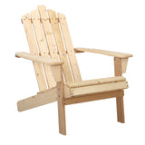 Gardeon Adirondack Outdoor Chairs Wooden Beach Chair Patio Furniture Garden Natural