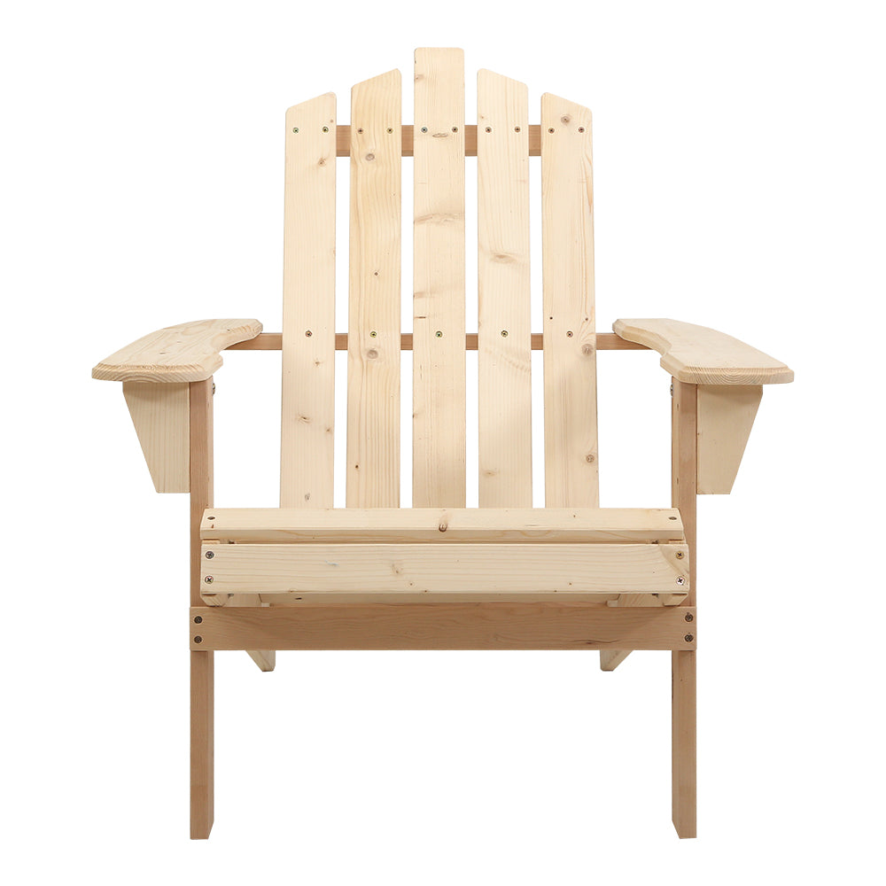 Gardeon Adirondack Outdoor Chairs Wooden Beach Chair Patio Furniture Garden Natural