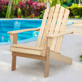 Gardeon Adirondack Outdoor Chairs Wooden Beach Chair Patio Furniture Garden Natural