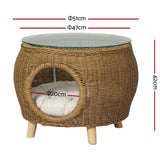 Gardeon Side Table Coffee Pet Bed Wicker Indoor Outdoor Furniture Patio Desk