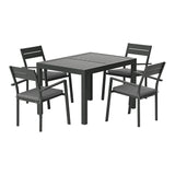 Gardeon 5pcs Outdoor Dining Set 4-Seater Aluminum Extension Table Chairs Lounge