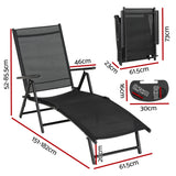 Gardeon Sun Lounge Outdoor Lounger Recliner Chair Foldable Patio Furniture